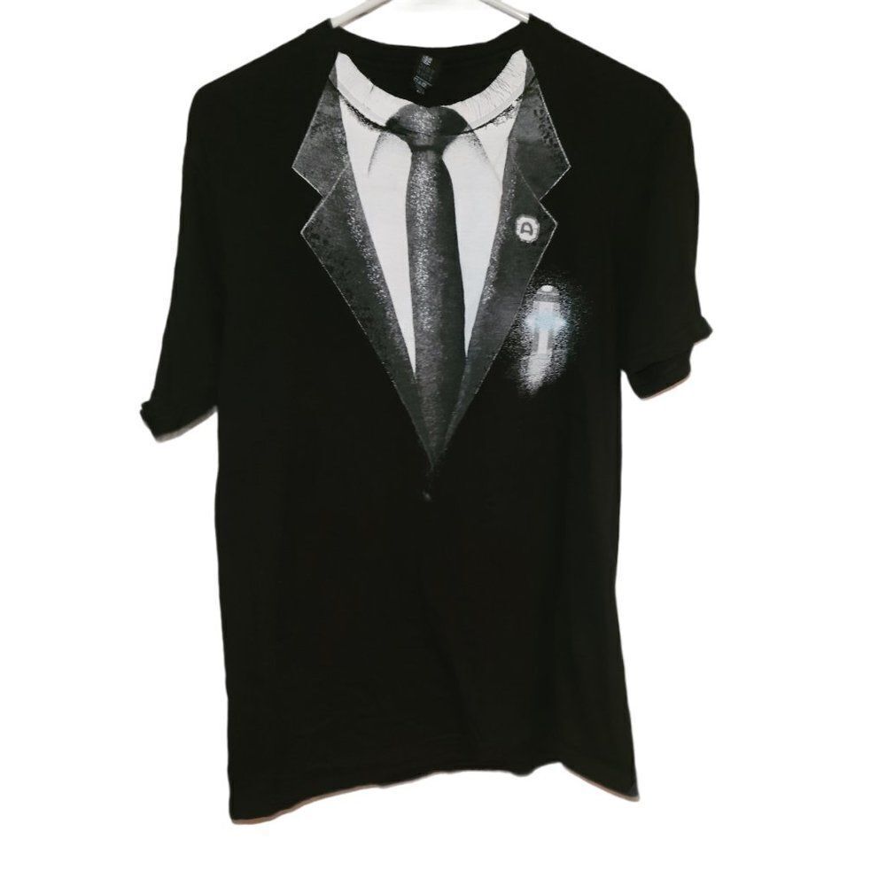 Men In Black Tshirt Men Sz M International Short Sleeve‎ Big Graphic Black
